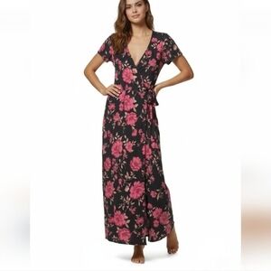 Fortune Ivy Women's Floral Print Maxi Dress Size Large NWOT